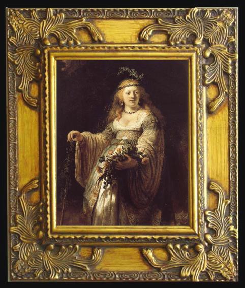 framed  REMBRANDT Harmenszoon van Rijn Saskia van Uylenburgh in Arcadian Costume, Ta070